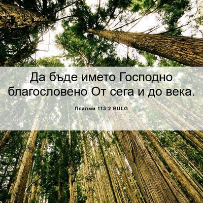 Picture 06 - Псалми 113:2 BULG - Да бъде името Господно - Bible Verse Picture