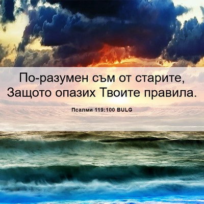 Picture 06 - Псалми 119:100 BULG - По-разумен съм от старите, - Bible Verse Picture