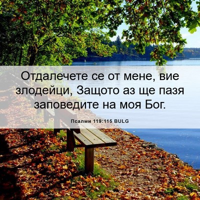 Picture 06 - Псалми 119:115 BULG - Отдалечете се от мене, вие - Bible Verse Picture