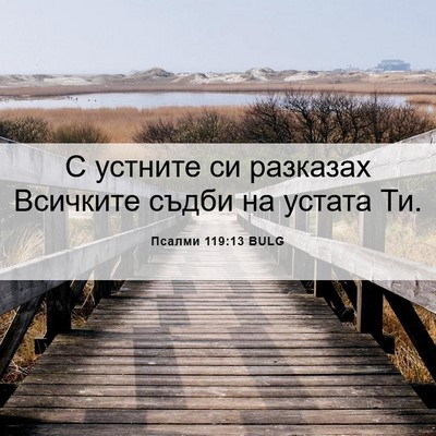 Picture 06 - Псалми 119:13 BULG - С устните си разказах - Bible Verse Picture