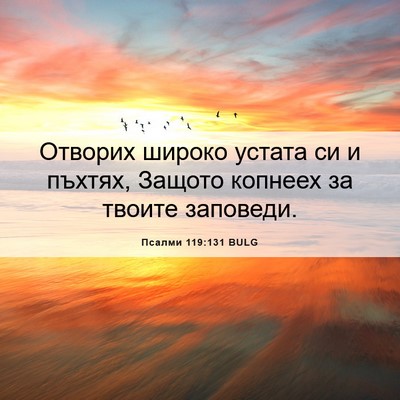 Picture 06 - Псалми 119:131 BULG - Отворих широко устата си и - Bible Verse Picture