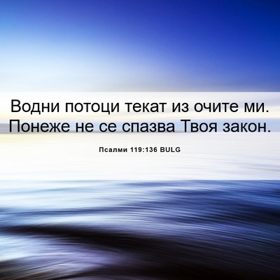 Picture 06 - Псалми 119:136 BULG - Водни потоци текат из - Bible Verse Picture