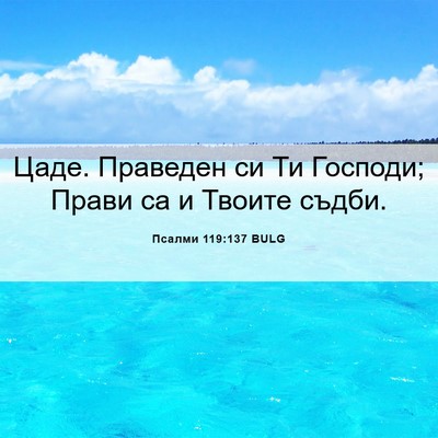 Picture 06 - Псалми 119:137 BULG - Цаде. Праведен си Ти - Bible Verse Picture