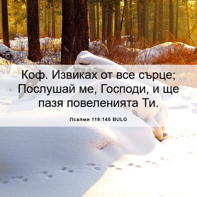 Picture 06 - Псалми 119:145 BULG - Коф. Извиках от все сърце; - Bible Verse Picture