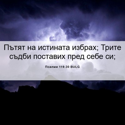 Picture 06 - Псалми 119:30 BULG - Пътят на истината избрах; - Bible Verse Picture