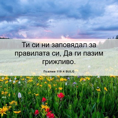Picture 06 - Псалми 119:4 BULG - Ти си ни заповядал за - Bible Verse Picture