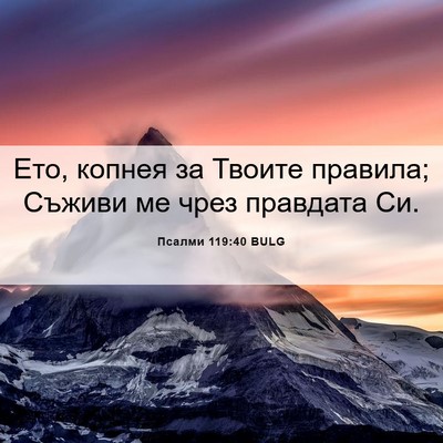 Picture 06 - Псалми 119:40 BULG - Ето, копнея за Твоите - Bible Verse Picture