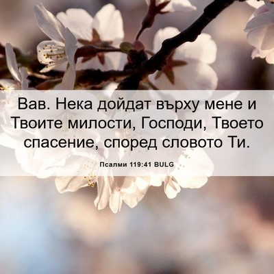 Picture 06 - Псалми 119:41 BULG - Вав. Нека дойдат върху мене - Bible Verse Picture