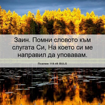 Picture 06 - Псалми 119:49 BULG - Заин. Помни словото към - Bible Verse Picture