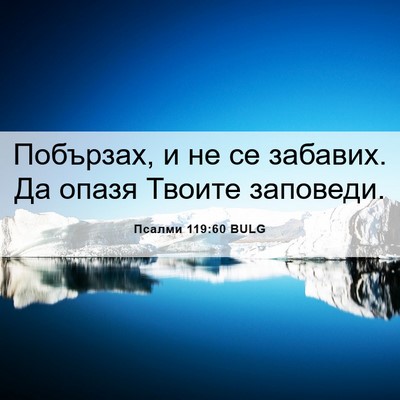 Picture 06 - Псалми 119:60 BULG - Побързах, и не се забавих. - Bible Verse Picture