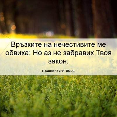 Picture 06 - Псалми 119:61 BULG - Връзките на нечестивите ме - Bible Verse Picture