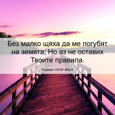 Picture 06 - Псалми 119:87 BULG - Без малко щяха да ме - Bible Verse Picture