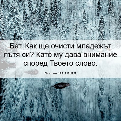 Picture 06 - Псалми 119:9 BULG - Бет. Как ще очисти младежът - Bible Verse Picture