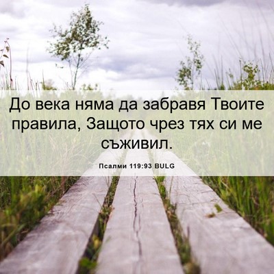 Picture 06 - Псалми 119:93 BULG - До века няма да забравя - Bible Verse Picture