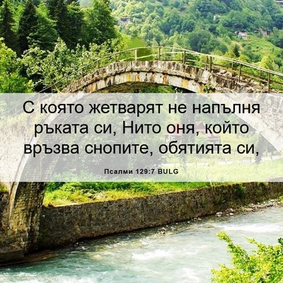 Picture 06 - Псалми 129:7 BULG - С която жетварят не - Bible Verse Picture