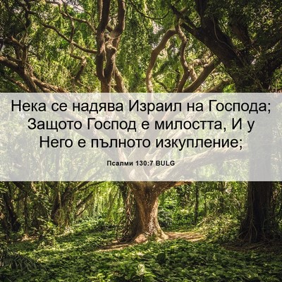 Picture 06 - Псалми 130:7 BULG - Нека се надява Израил на - Bible Verse Picture