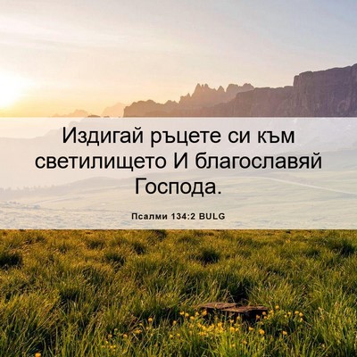 Picture 06 - Псалми 134:2 BULG - Издигай ръцете си към - Bible Verse Picture