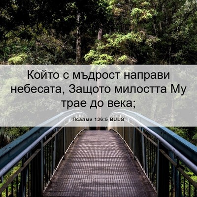 Picture 06 - Псалми 136:5 BULG - Който с мъдрост направи - Bible Verse Picture