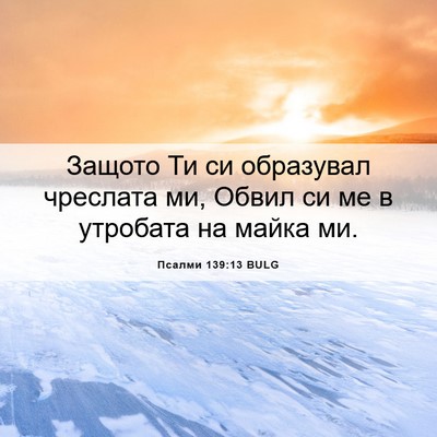 Picture 06 - Псалми 139:13 BULG - Защото Ти си образувал - Bible Verse Picture