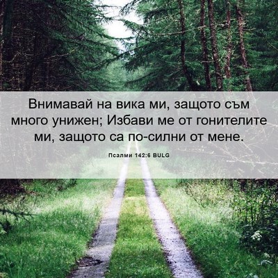 Picture 06 - Псалми 142:6 BULG - Внимавай на вика ми, защото - Bible Verse Picture