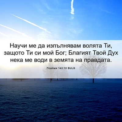 Picture 06 - Псалми 143:10 BULG - Научи ме да изпълнявам - Bible Verse Picture
