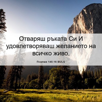 Picture 06 - Псалми 145:16 BULG - Отваряш ръката Си И - Bible Verse Picture
