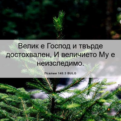 Picture 06 - Псалми 145:3 BULG - Велик е Господ и твърде - Bible Verse Picture
