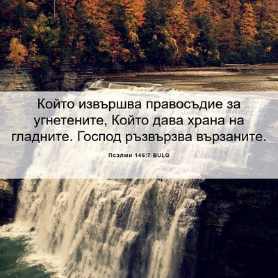 Picture 06 - Псалми 146:7 BULG - Който извършва правосъдие - Bible Verse Picture