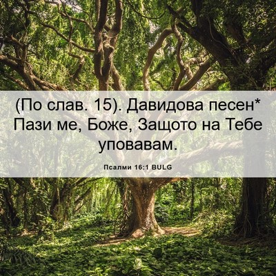 Picture 06 - Псалми 16:1 BULG - (По слав. 15). Давидова песен* - Bible Verse Picture