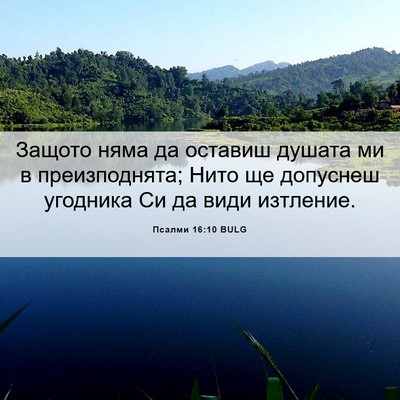 Picture 06 - Псалми 16:10 BULG - Защото няма да оставиш - Bible Verse Picture