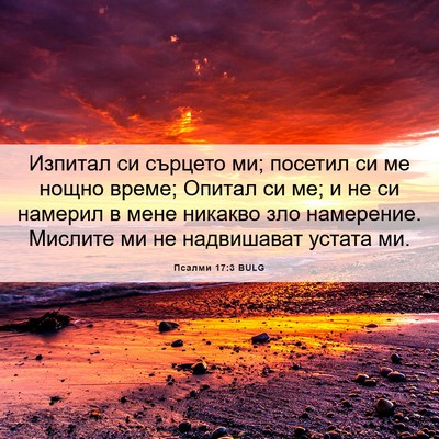 Picture 06 - Псалми 17:3 BULG - Изпитал си сърцето ми; - Bible Verse Picture