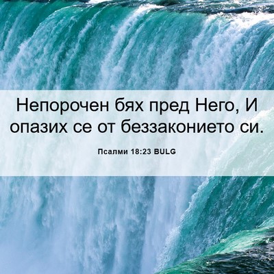 Picture 06 - Псалми 18:23 BULG - Непорочен бях пред Него, И - Bible Verse Picture