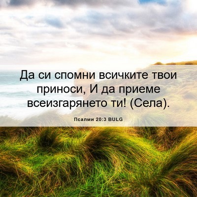 Picture 06 - Псалми 20:3 BULG - Да си спомни всичките твои - Bible Verse Picture