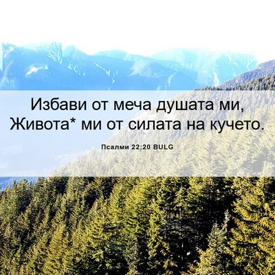 Picture 06 - Псалми 22:20 BULG - Избави от меча душата ми, - Bible Verse Picture