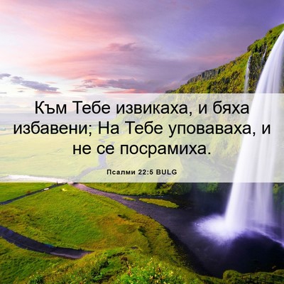 Picture 06 - Псалми 22:5 BULG - Към Тебе извикаха, и бяха - Bible Verse Picture