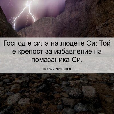 Picture 06 - Псалми 28:8 BULG - Господ е сила на людете Си; - Bible Verse Picture