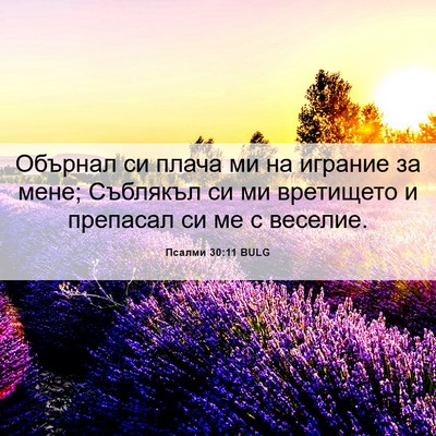 Picture 06 - Псалми 30:11 BULG - Обърнал си плача ми на - Bible Verse Picture