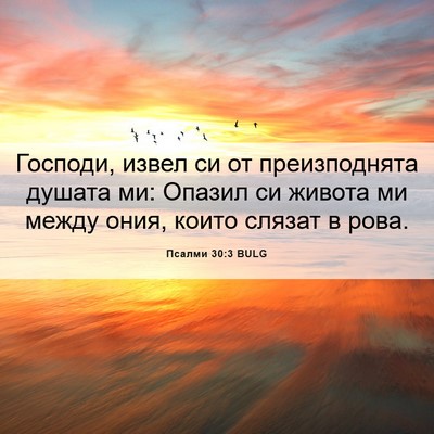 Picture 06 - Псалми 30:3 BULG - Господи, извел си от - Bible Verse Picture