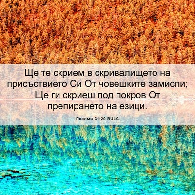 Picture 06 - Псалми 31:20 BULG - Ще те скрием в - Bible Verse Picture