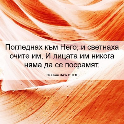 Picture 06 - Псалми 34:5 BULG - Погледнах към Него; и - Bible Verse Picture