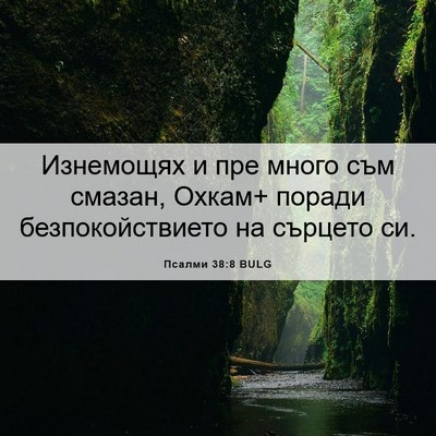 Picture 06 - Псалми 38:8 BULG - Изнемощях и пре много съм - Bible Verse Picture