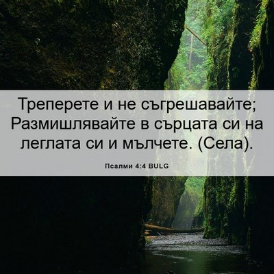 Picture 06 - Псалми 4:4 BULG - Треперете и не - Bible Verse Picture