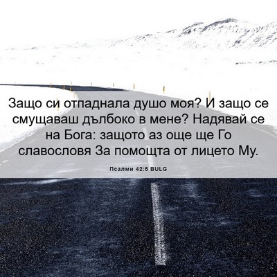 Picture 06 - Псалми 42:5 BULG - Защо си отпаднала душо моя? - Bible Verse Picture