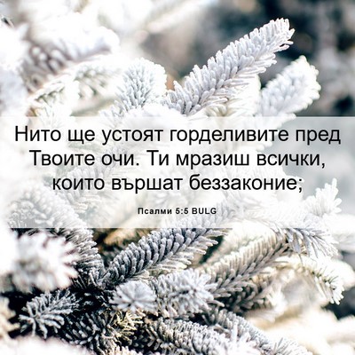 Picture 06 - Псалми 5:5 BULG - Нито ще устоят горделивите - Bible Verse Picture