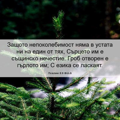 Picture 06 - Псалми 5:9 BULG - Защото непоколебимост - Bible Verse Picture