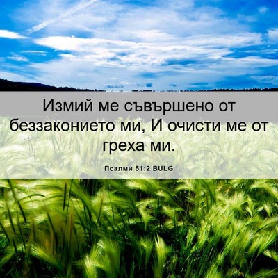 Picture 06 - Псалми 51:2 BULG - Измий ме съвършено от - Bible Verse Picture