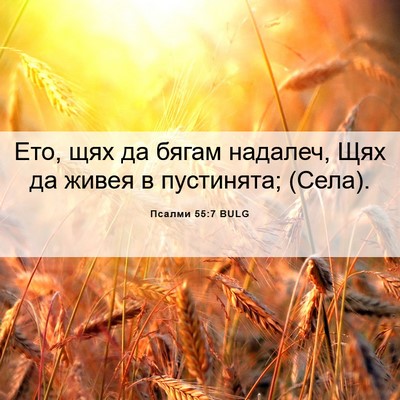 Picture 06 - Псалми 55:7 BULG - Ето, щях да бягам надалеч, - Bible Verse Picture