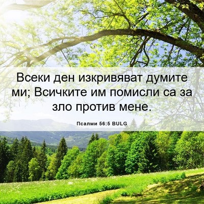 Picture 06 - Псалми 56:5 BULG - Всеки ден изкривяват - Bible Verse Picture