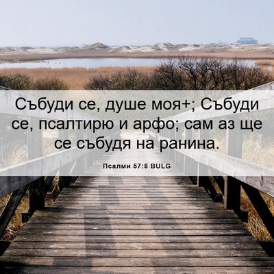 Picture 06 - Псалми 57:8 BULG - Събуди се, душе моя+; Събуди - Bible Verse Picture