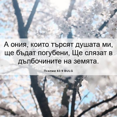 Picture 06 - Псалми 63:9 BULG - А ония, които търсят душата - Bible Verse Picture
